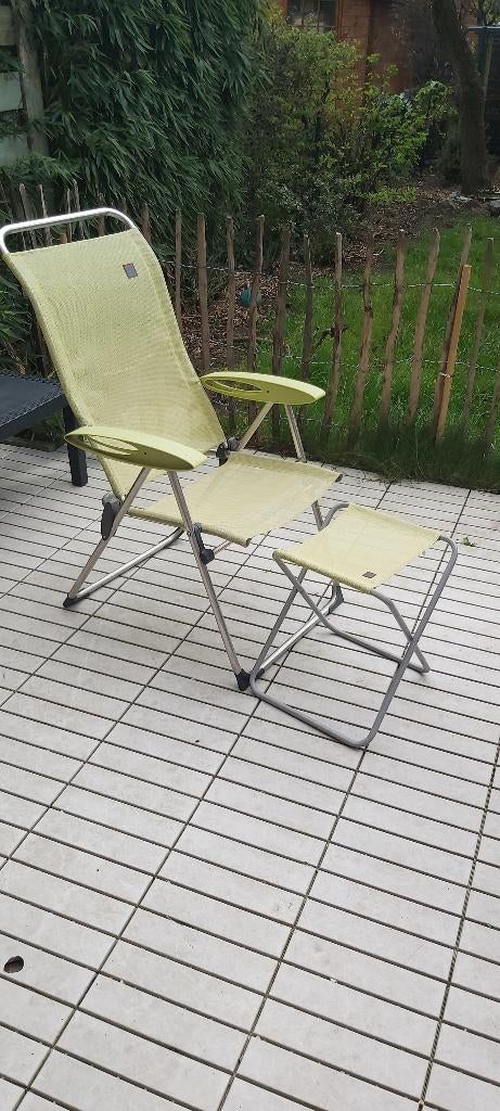 Terras stoel Lafuma met voetbankje, Jardin & Terrasse, Enlèvement, Utilisé