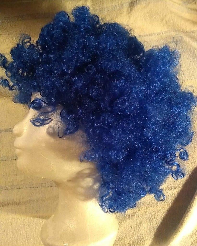 pruik blauw, Ophalen of Verzenden