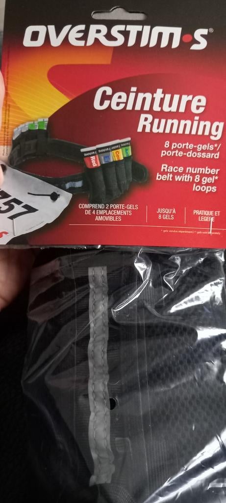 Ceinture running marathon 8 porte-gels OVERSTIM S, Enlèvement ou Envoi
