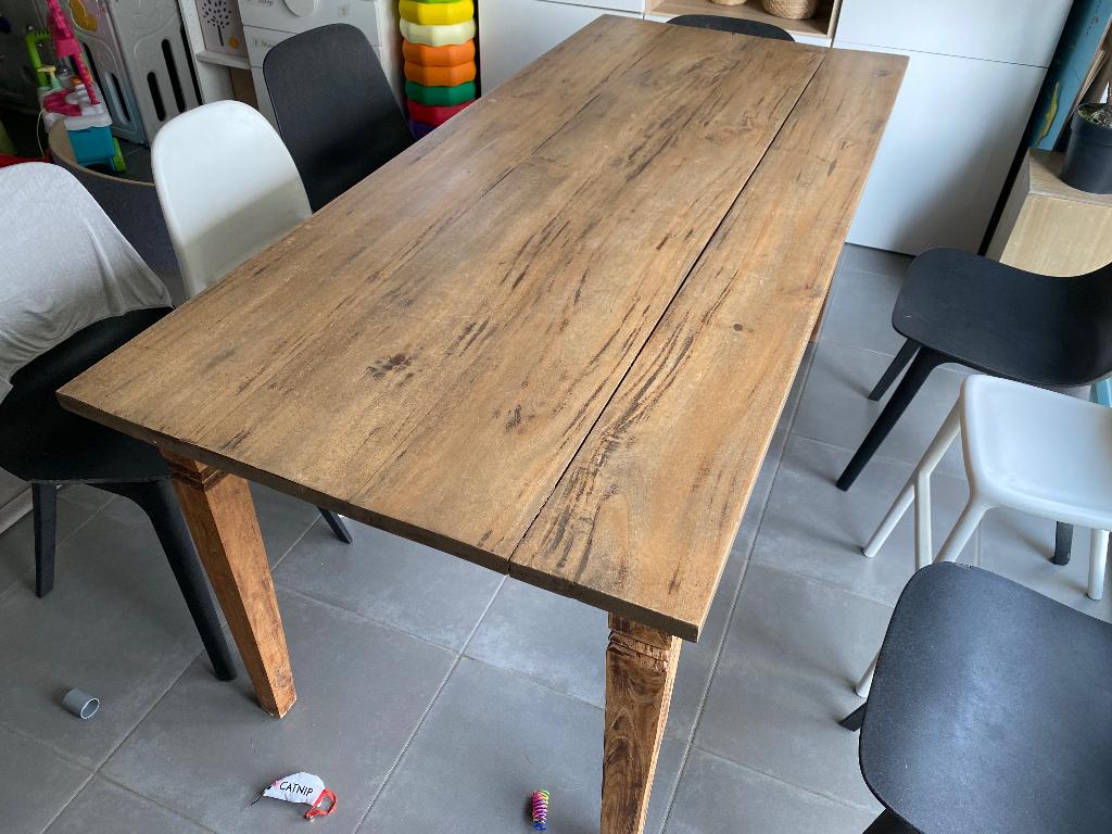 Massief eiken tafel, Huis en Inrichting, Tafels | Eettafels, Ophalen, Gebruikt, Eikenhout, 50 tot 100 cm
