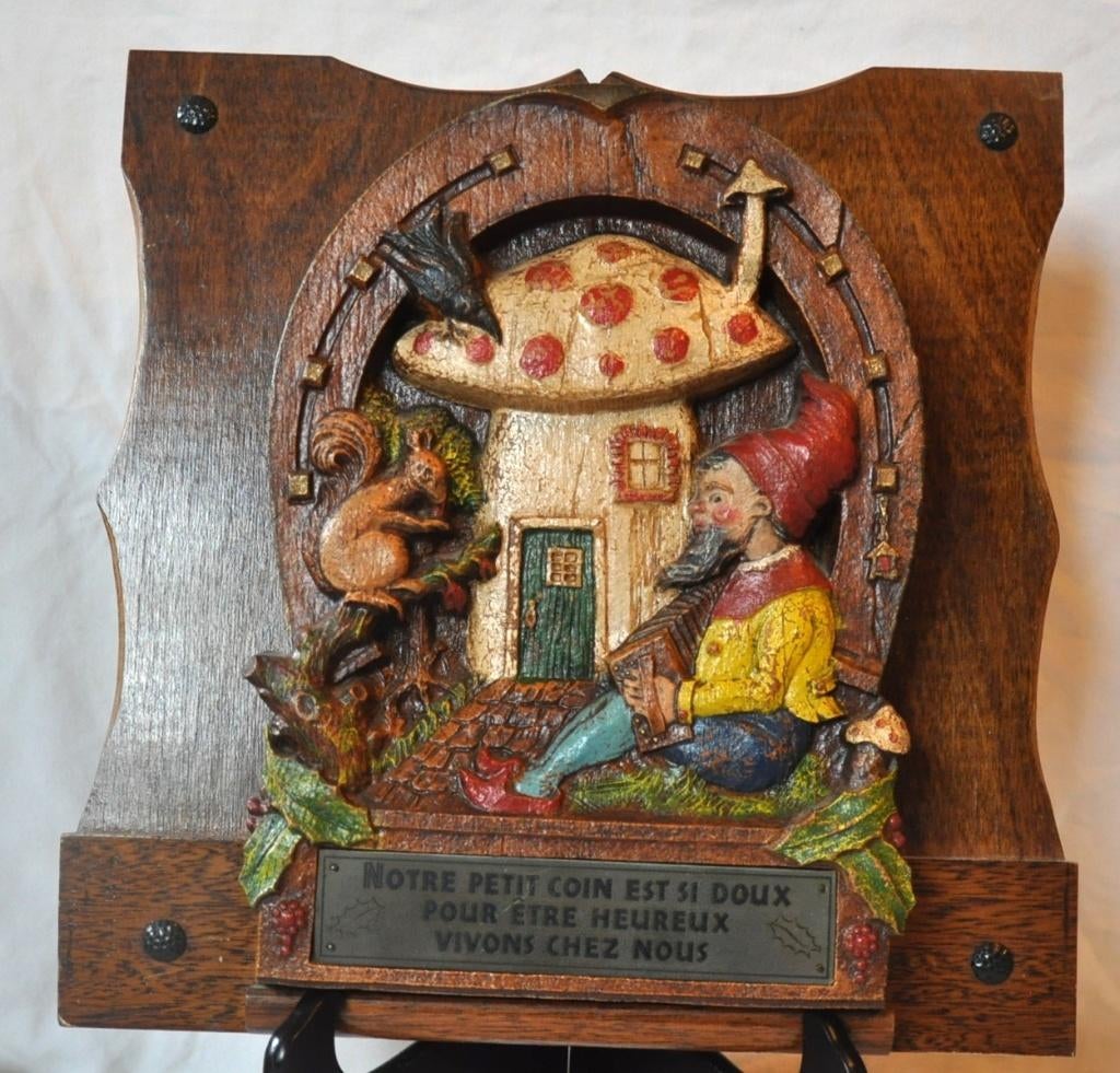 porte lettre mural en bois decor lutin avec texte, Enlèvement ou Envoi, Utilisé, Bois, Autres types