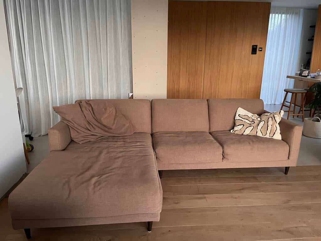 Zetel bruine stof, Ophalen, Zo goed als nieuw, Stof, Modern