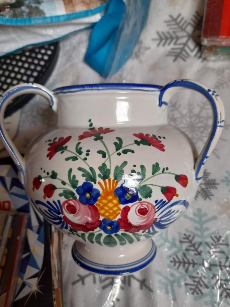 Bloemenvaas 3 oren inscriptie 811 Italy, Antiquités & Art, Antiquités | Céramique & Poterie, Enlèvement