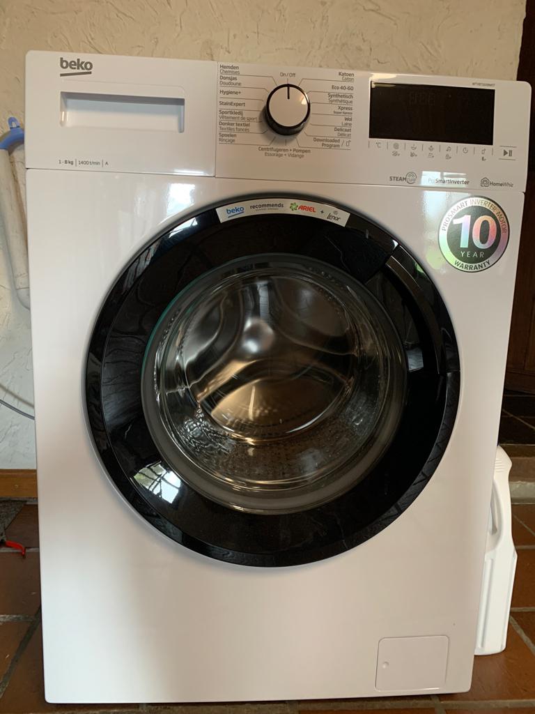 Lave-linge Beko, 1200 à 1600 tours, 6 à 8 kg, Programme lavage à la main, Enlèvement