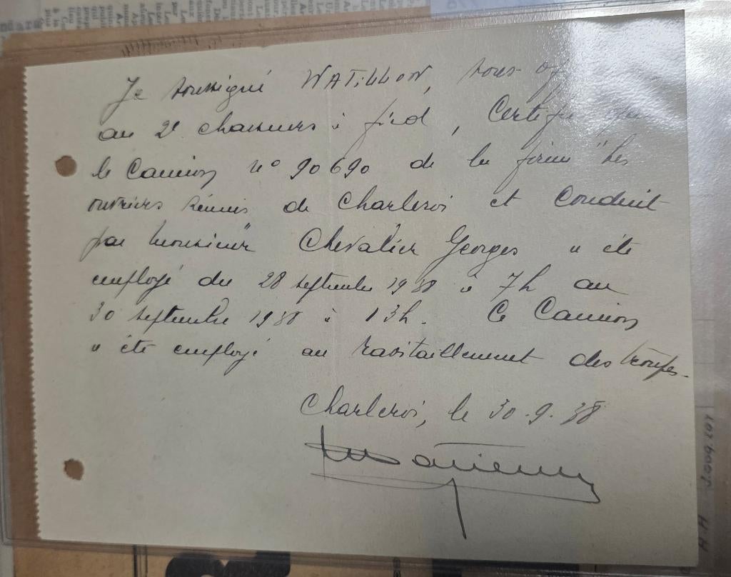 Militaria+Chasseurs à pied+Charleroi+manuscrit, Enlèvement, Armée de terre, Livre ou Revue