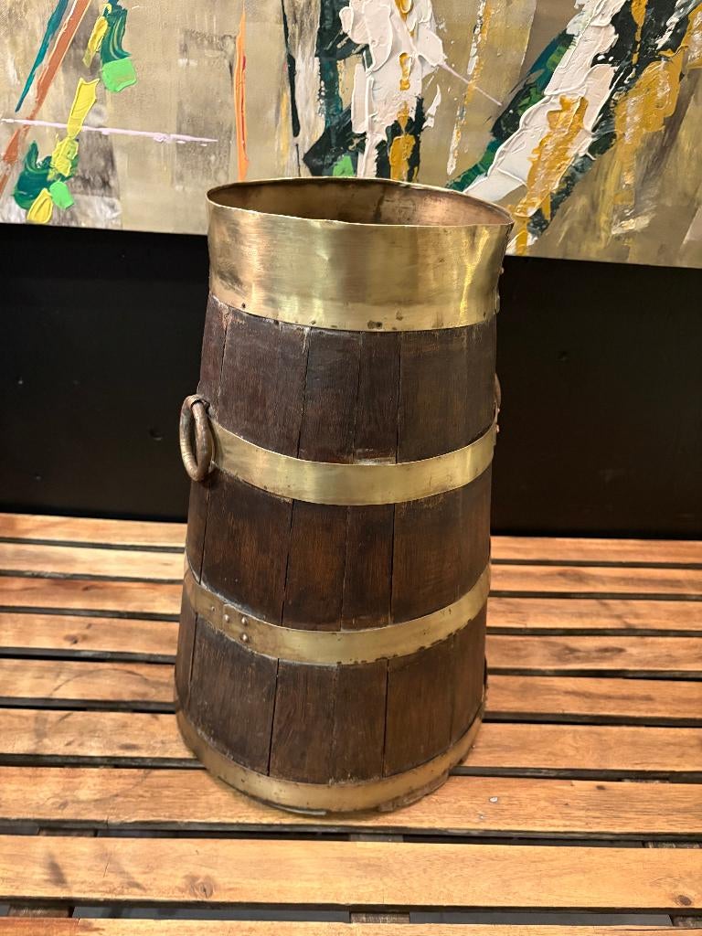 Antieke Nederlandse 19eeuwse Eikenhouten Karneton/Paraplubak, Antiek en Kunst, Ophalen of Verzenden