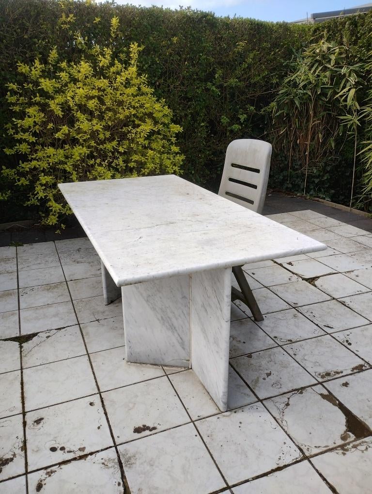 Marmeren tafel, Tuin en Terras, Ophalen, Gebruikt