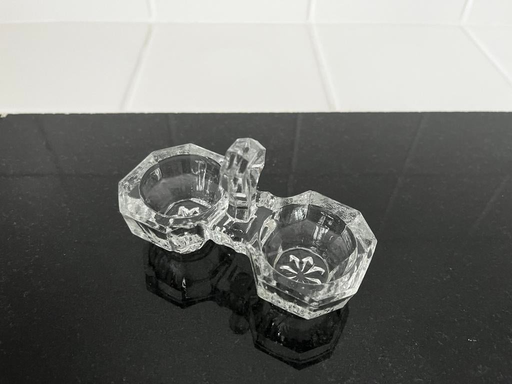 Vintage kristal Zout - peperstel, Ophalen of Verzenden