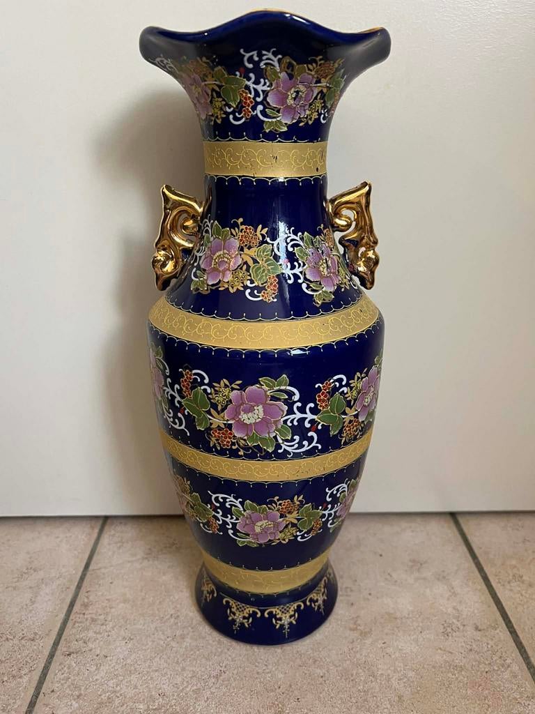 Oosterse kobalt vaas, Antiek en Kunst, Ophalen of Verzenden