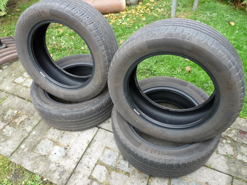 4 pneus été Continental 205/55 R16V Ecocontact 6, Pneus été, Pneu(s), Enlèvement, Utilisé