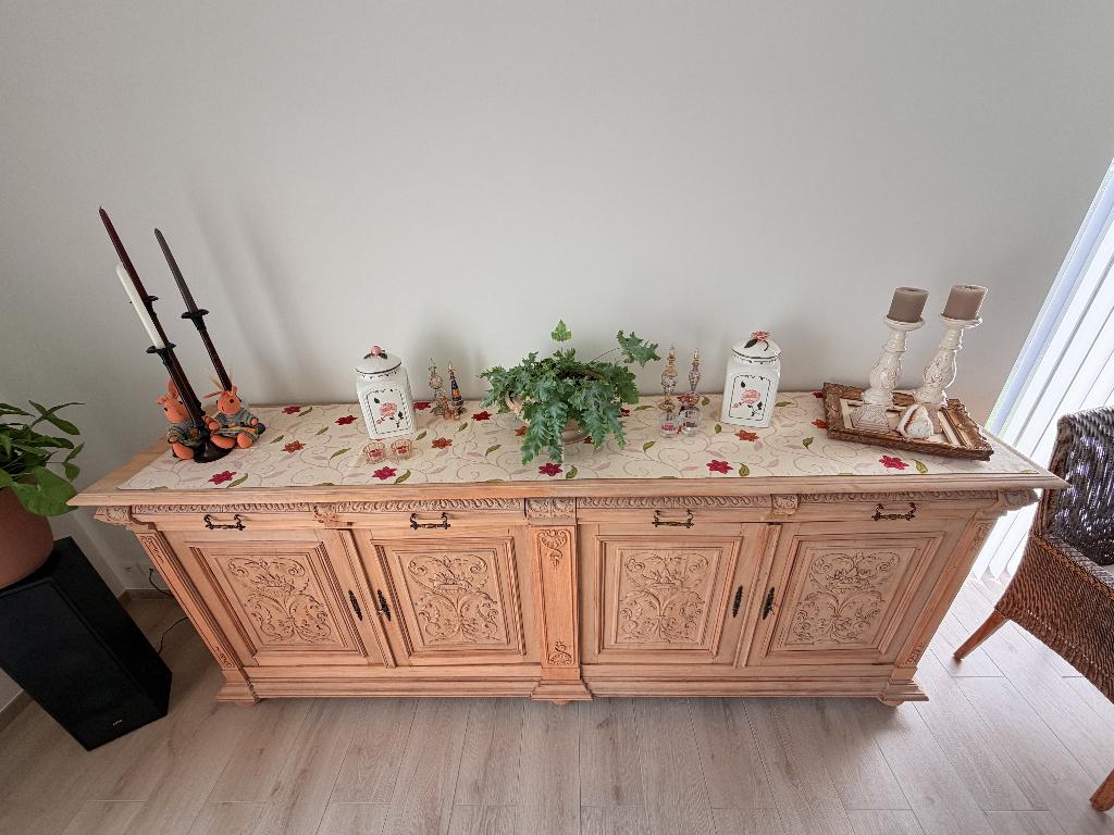 buffet 2 x 2 portes et 4 tiroirs, Enlèvement, Utilisé, Chêne, Avec tiroir(s)