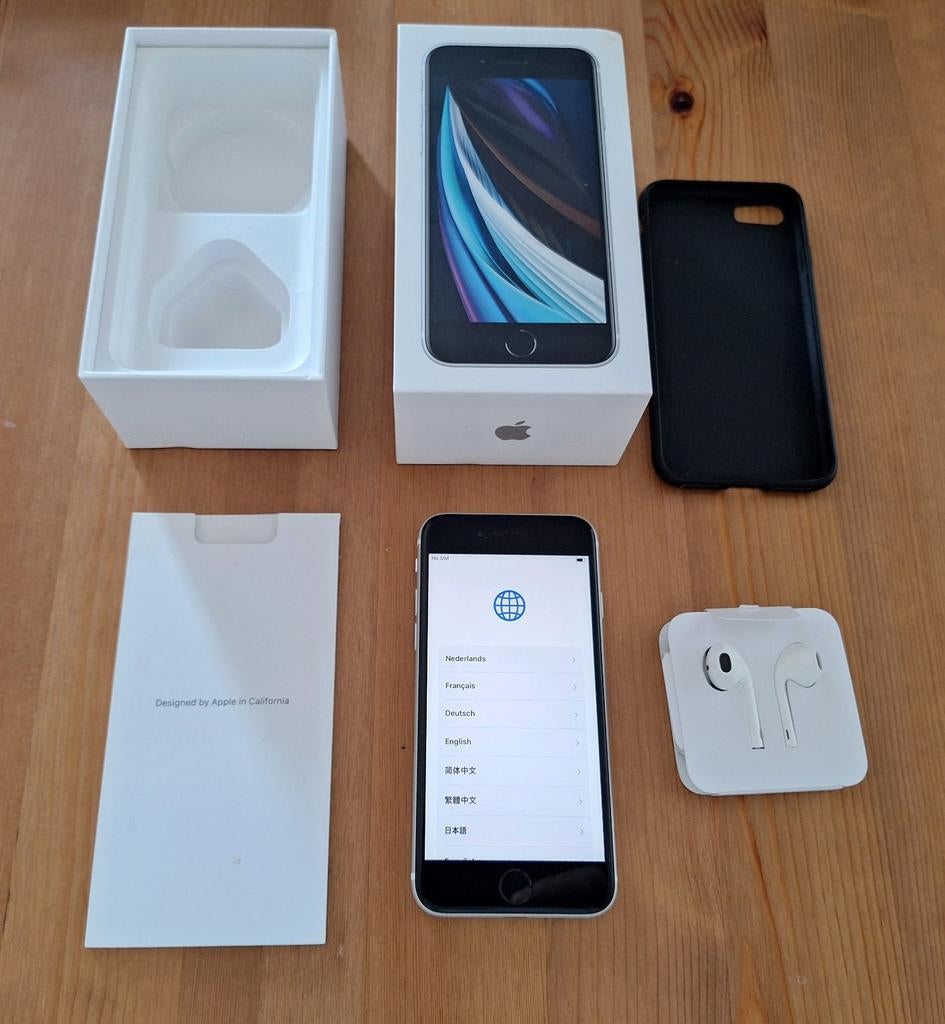 iPhone SE 2020 (A2296) – 64GB – Wit – Doos + accessoires, Telecommunicatie, Mobiele telefoons | Apple iPhone, Ophalen, Wit, Zo goed als nieuw