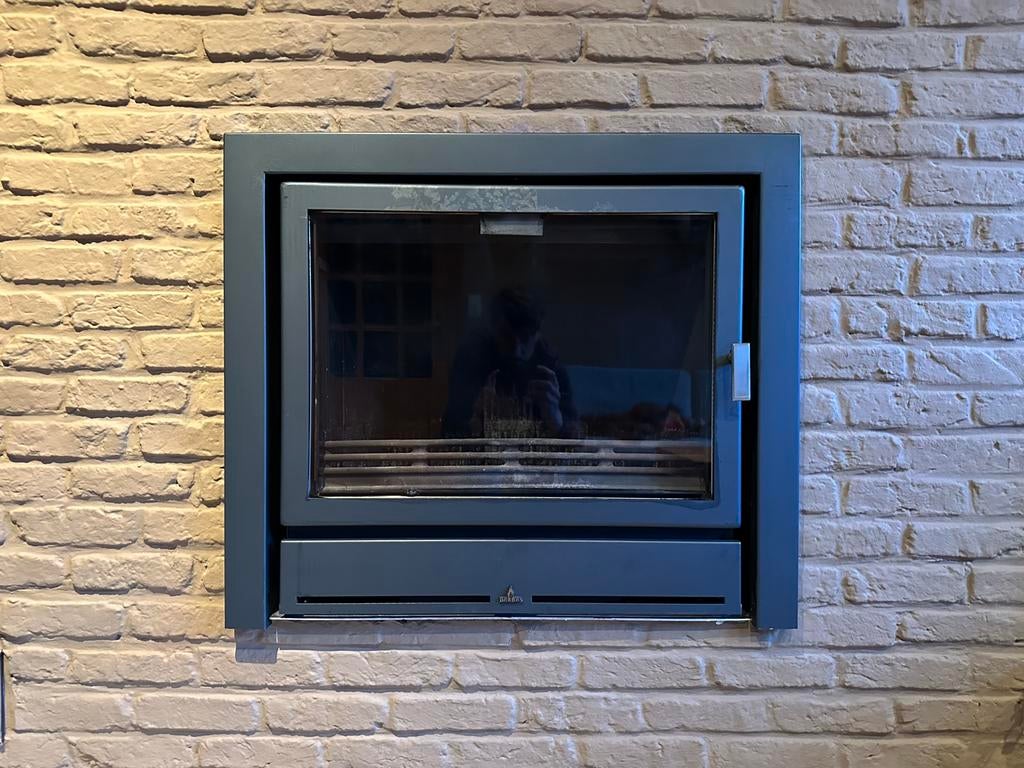 Barbas Unilux 75 inbouwcassette houtkachel 8 kW, Huis en Inrichting, Kachels, Ophalen, Gebruikt, Houtkachel, Inbouw