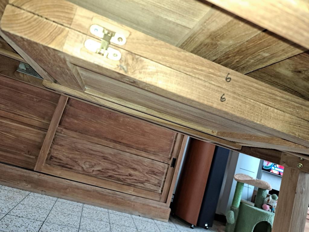 table à manger, Teck, Comme neuf, Enlèvement, 50 à 100 cm