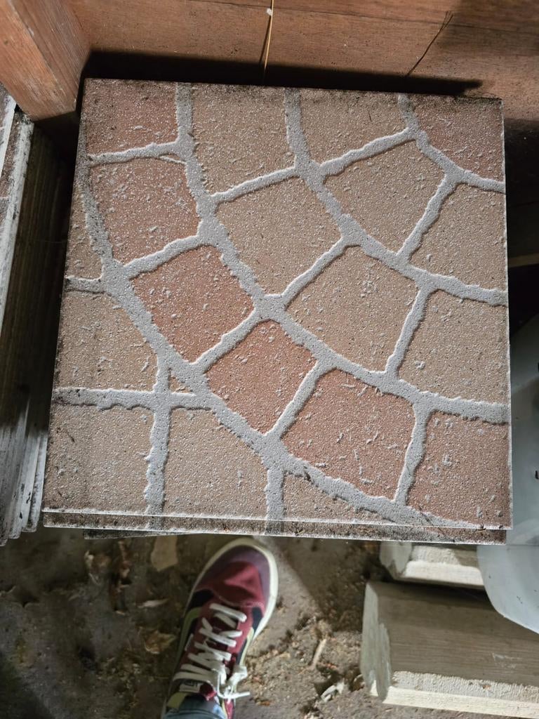 Lot terras tegels met motief, Doe-het-zelf en Bouw, Tegels, Ophalen