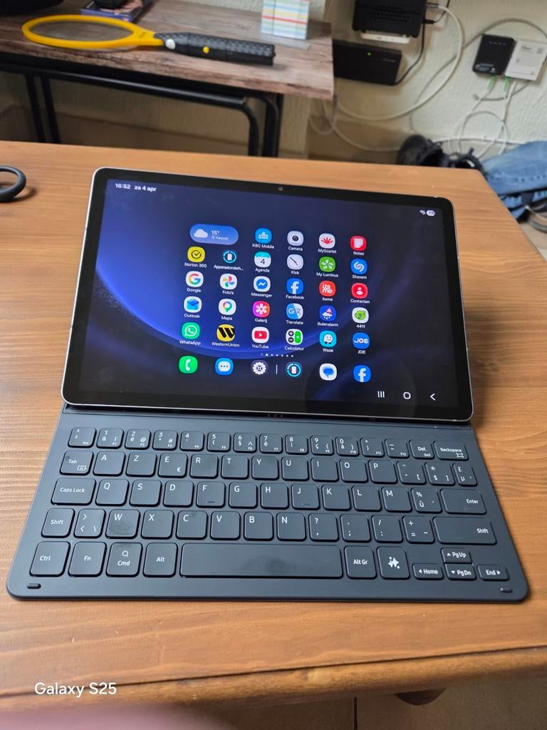 Samsung tablet 128 gb met toetsenbord, Informatique & Logiciels, Android Tablettes, Enlèvement, 128 GB