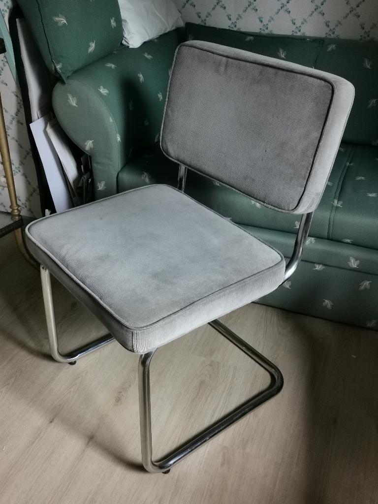 Eetkamer stoelen, Tissus, Gris, Comme neuf, Enlèvement