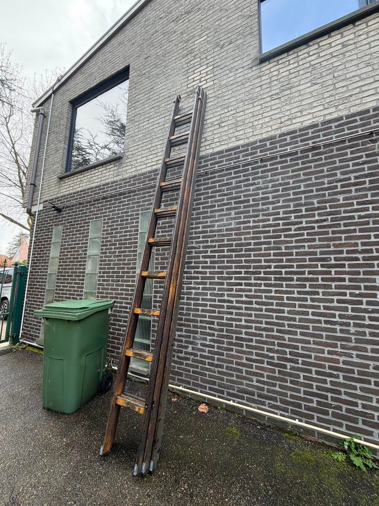 Houten ladder 3x10, Bricolage & Construction, Échelles & Escaliers, Enlèvement, Comme neuf, Échelle