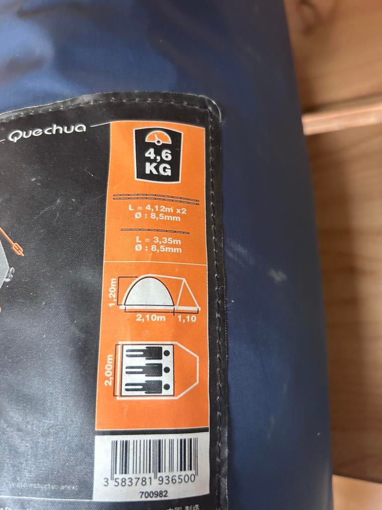 Quechua T3+ 3-persoons tent – zo goed als nieuw, compleet, Ophalen, Zo goed als nieuw, Tot en met 3