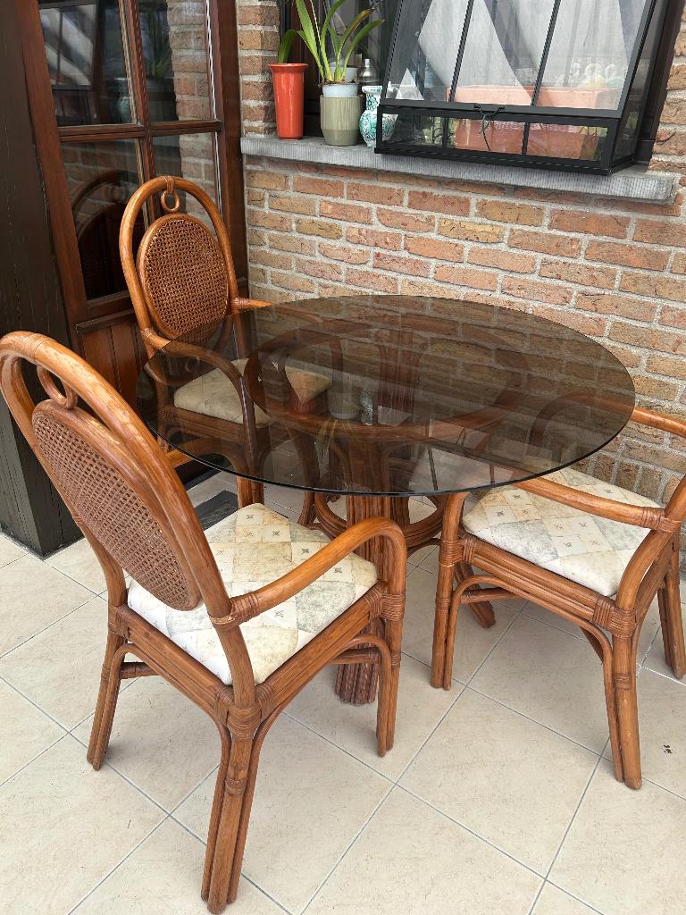 Glazen tafel met stoelen, Enlèvement