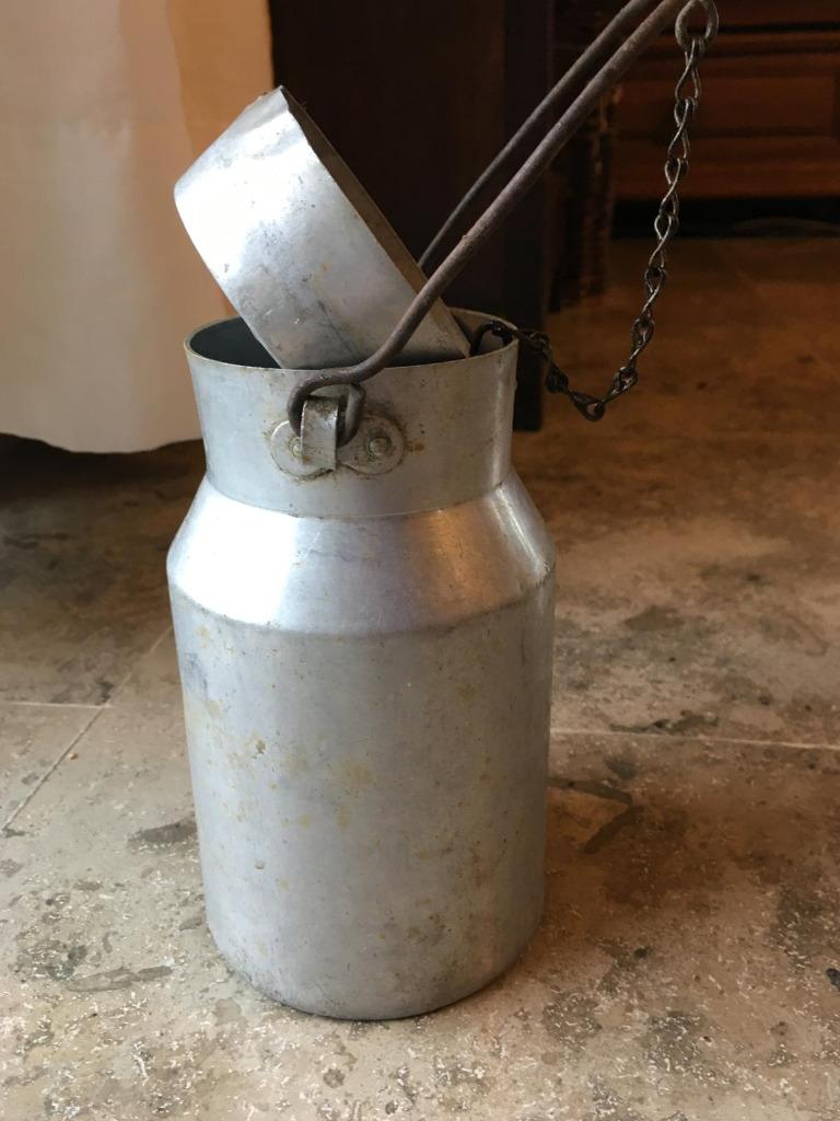 Oude aluminium melkkan 1 liter, Ophalen of Verzenden