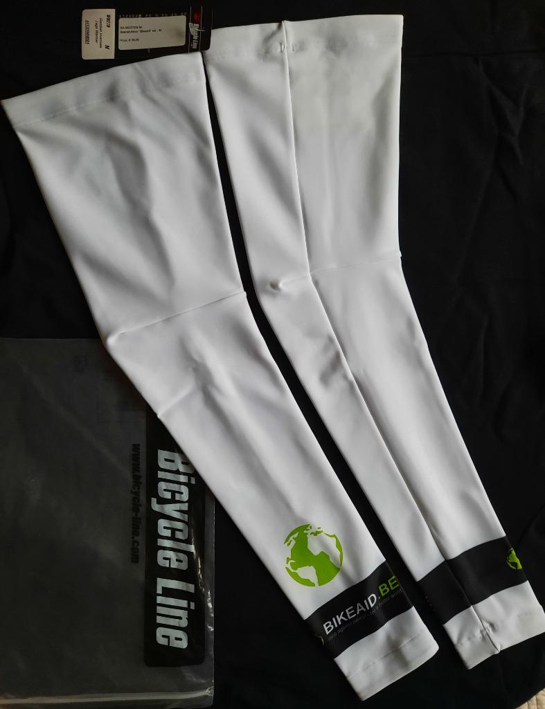 Witte BIKEAID wielren beenstukken / fiets beenwarmers, Fietsen en Brommers, Ophalen of Verzenden, Nieuw, S, Bovenkleding