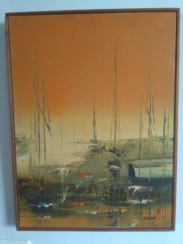 Peinture P. Gerday - bateaux, Antiquités & Art, Art | Peinture | Classique, Enlèvement ou Envoi