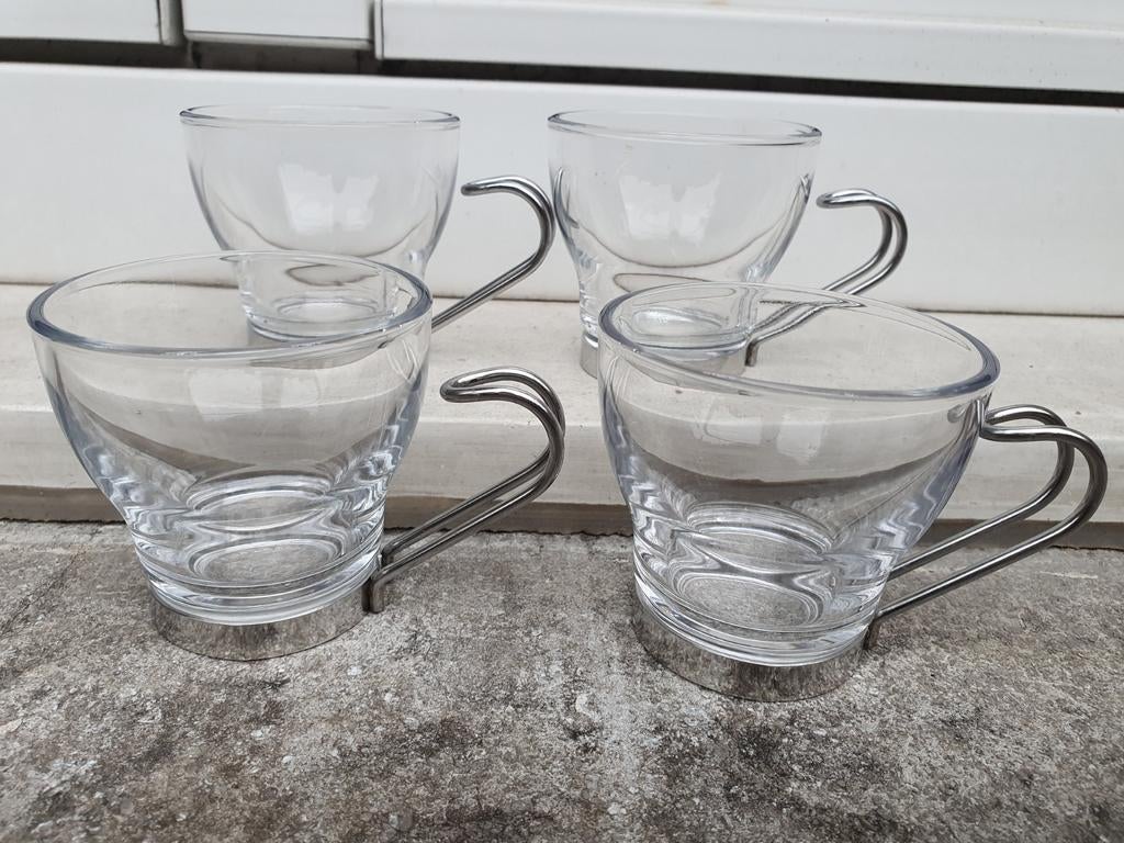 Bormioli Rocco Oslo Tasse à espresso avec poignée en acier i, Maison & Meubles, Cuisine | Vaisselle, Enlèvement ou Envoi, Verre
