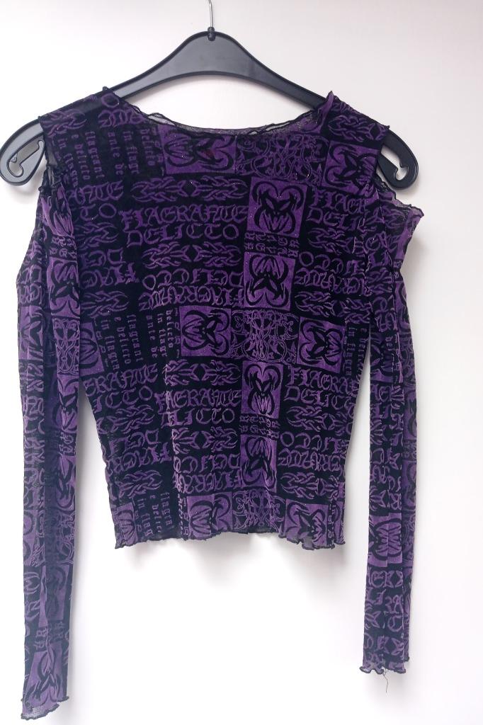 Raven Gothic  shirt maat S Paars:zwart, Ophalen, Zo goed als nieuw, Maat 36 (S), Paars