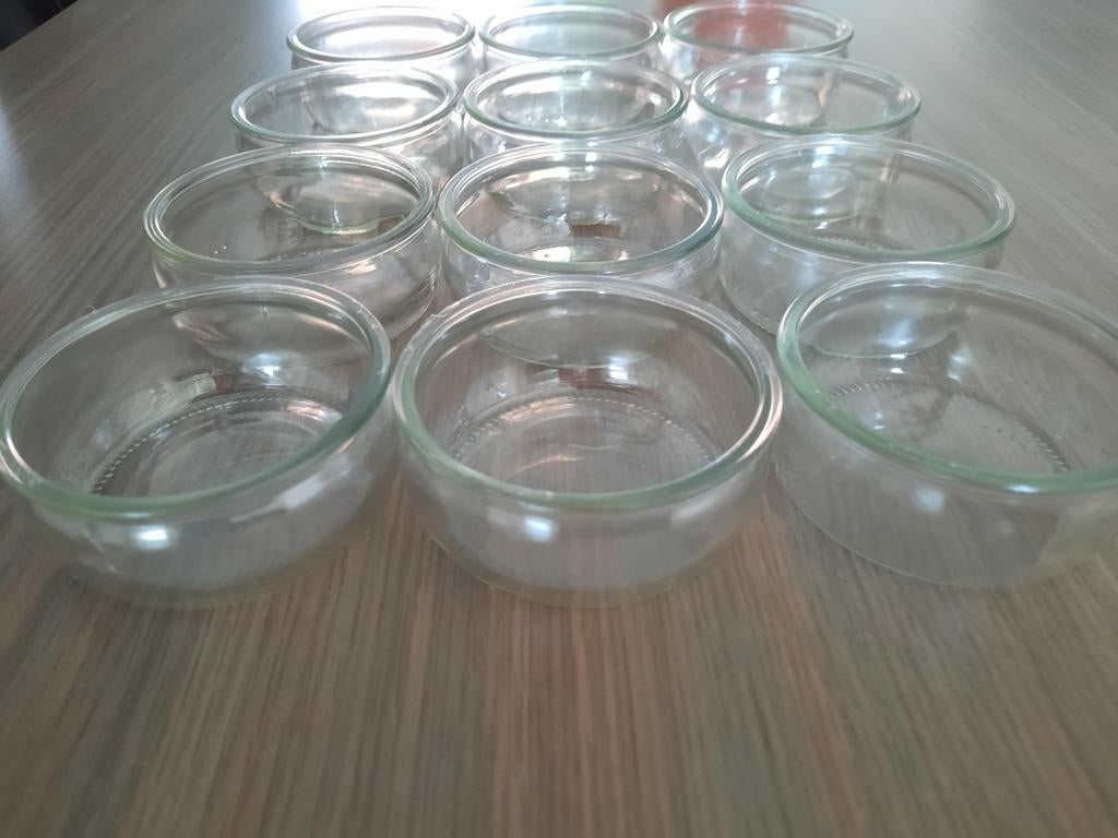 12 glazen dessertpotjes, Huis en Inrichting, Keuken | Servies, Ophalen, Zo goed als nieuw, Glas