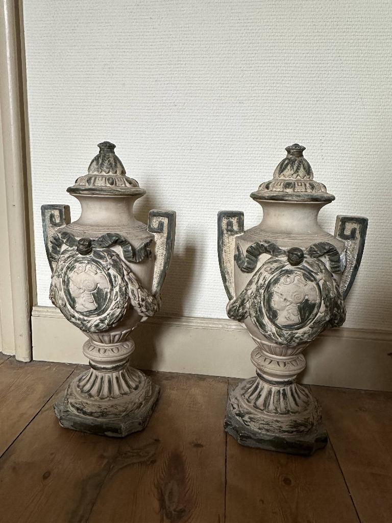 Shabby chic decoratieve urnen van Flamant, Huis en Inrichting, Ophalen, Zo goed als nieuw, Aardewerk of Porselein, Minder dan 50 cm