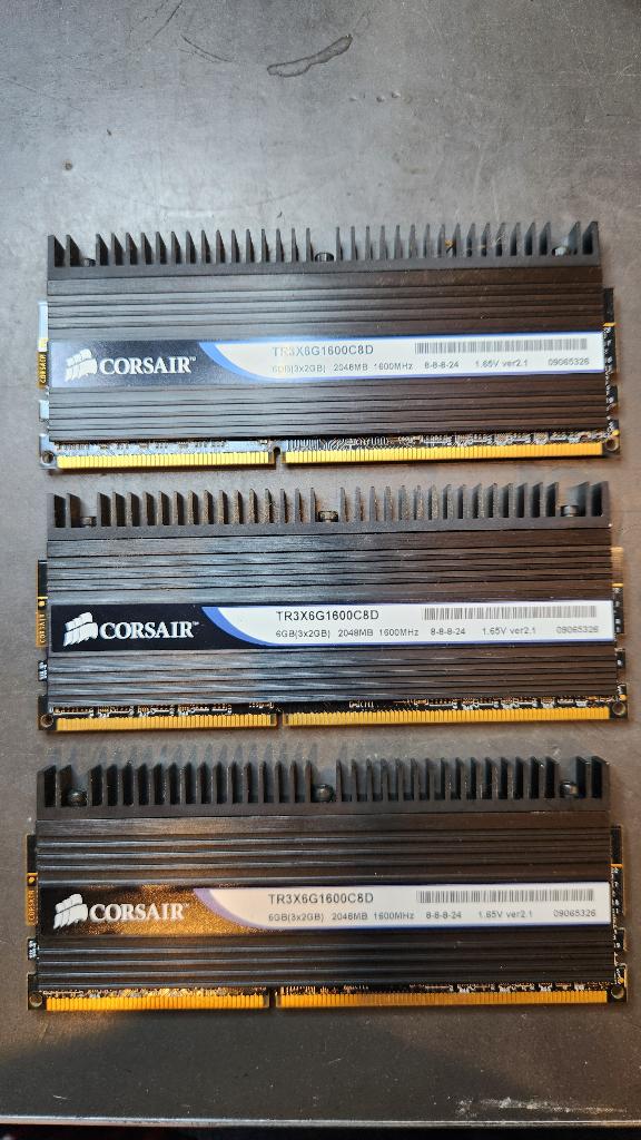Corsair DDR3 RAM 6 GB (3x2 GB), Enlèvement ou Envoi, Utilisé, DDR3