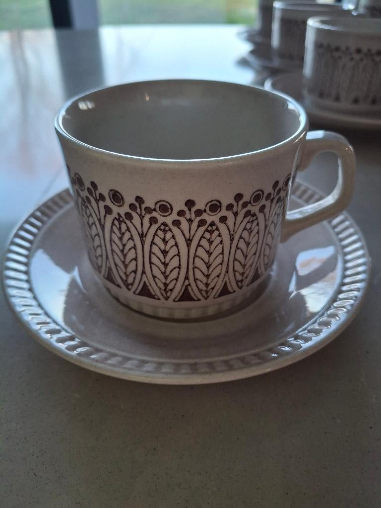 25-delig koffieservies, Ophalen, Zo goed als nieuw, Aardewerk, Kop(pen) en/of Schotel(s)