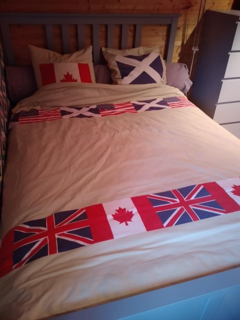 Housse de couette en coton 2 pers. 240x220 cm motif drapeaux, Enlèvement ou Envoi, Housse de couette