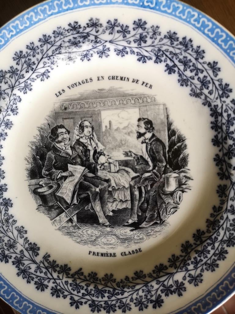 6 assiettes parlantes Les voyages en train, Antiquités & Art, Enlèvement