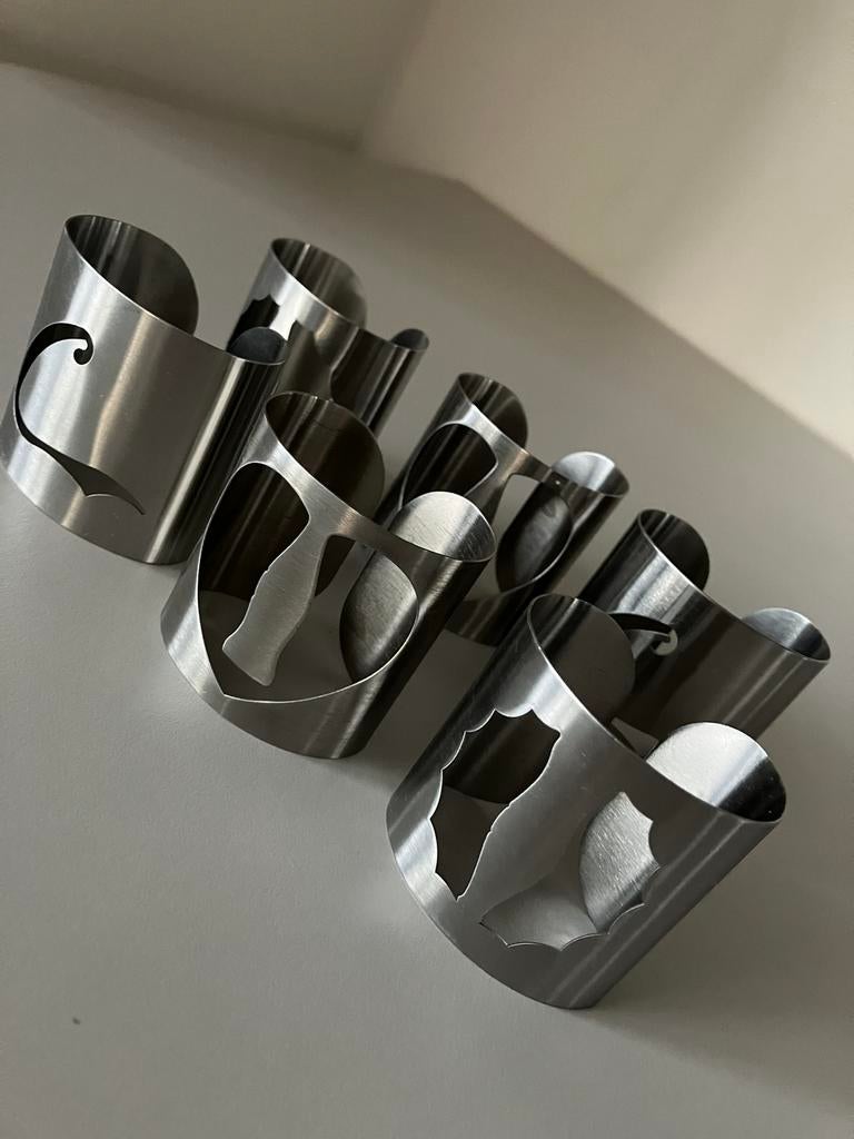 Lot 6 INOX servetringen, NIEUW., Ophalen of Verzenden