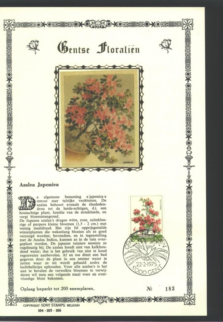 Japanse Azalea 1975, Verzenden