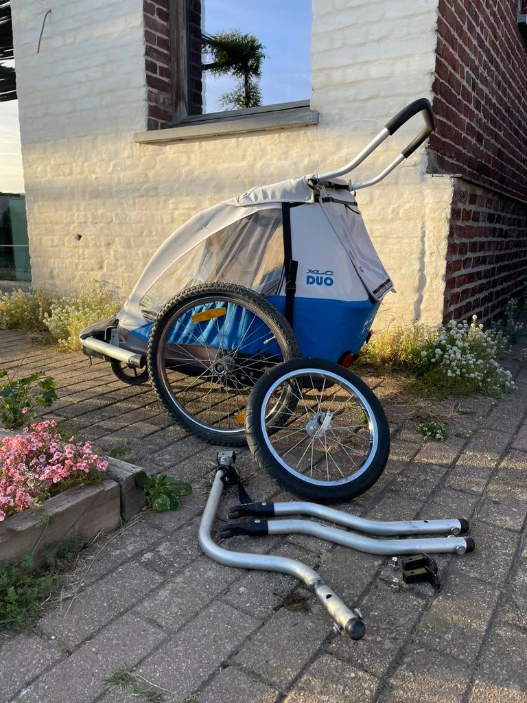 Remorque à vélo XLC DUO pour 2 enfants, Pliable, Enlèvement, Utilisé, Remorque pour enfant