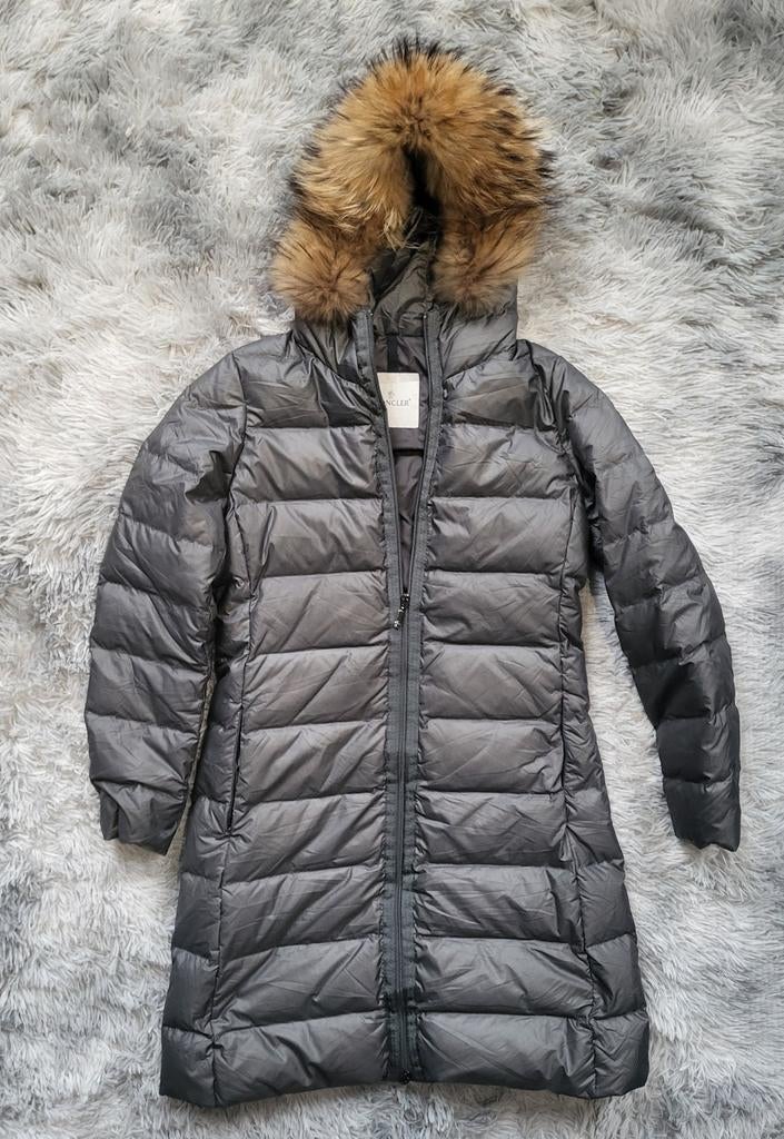 Doudoune MONCLER NANTESFUR – Femme - Taille 2, Taille 38/40 (M), Gris, Enlèvement ou Envoi, Moncler