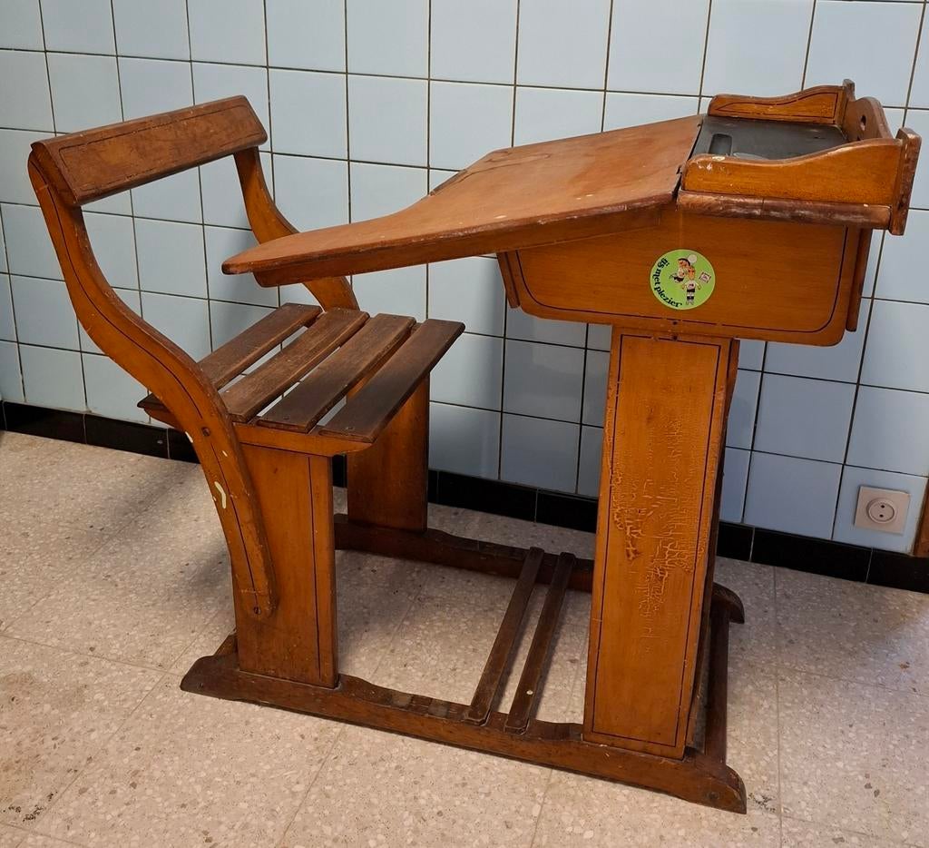 Antieke Franse schoolbank of Antieke lessenaar uit 1940, Antiek en Kunst, Ophalen