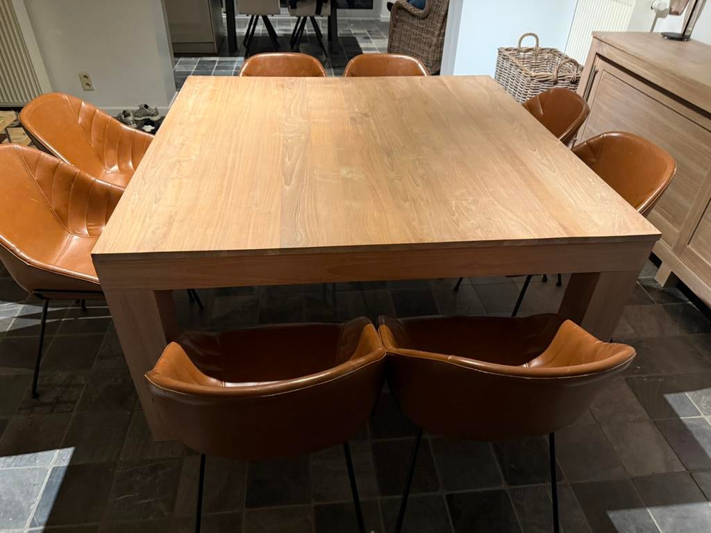 Massieve teak  eetplaats, Huis en Inrichting, Complete eetkamers, Ophalen