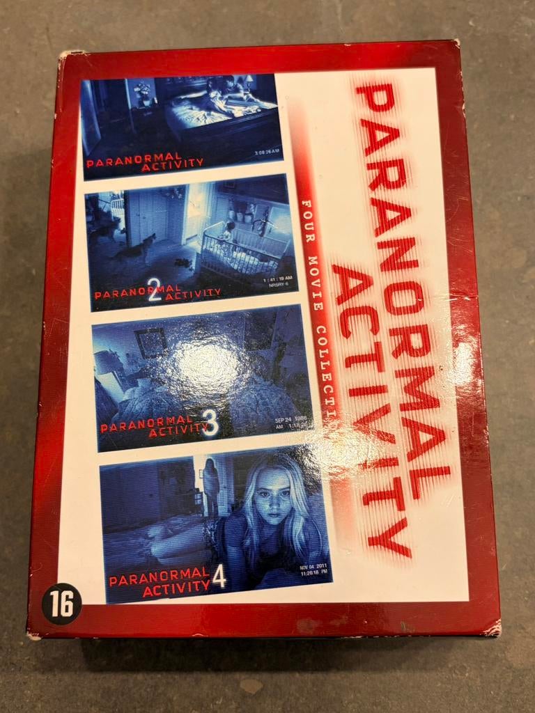 DVD box Paranormal Activity 1-4, Cd's en Dvd's, Dvd's | Horror, Boxset, Ophalen of Verzenden, Zo goed als nieuw, Vanaf 12 jaar