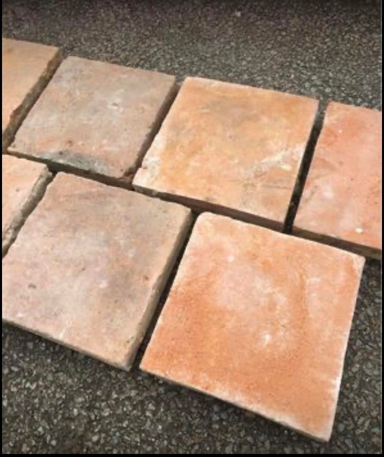 Lot antieke terracotta tegels Voor info BELLEN 0474220705, Antiek en Kunst, Ophalen