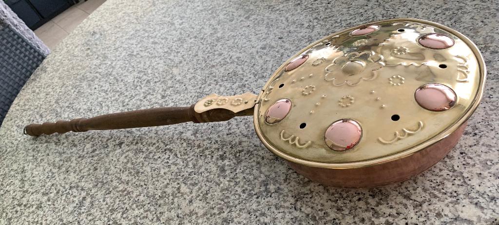 Antieke bedverwarmer , in koper circa 1850-1900, Antiek en Kunst, Ophalen, Koper