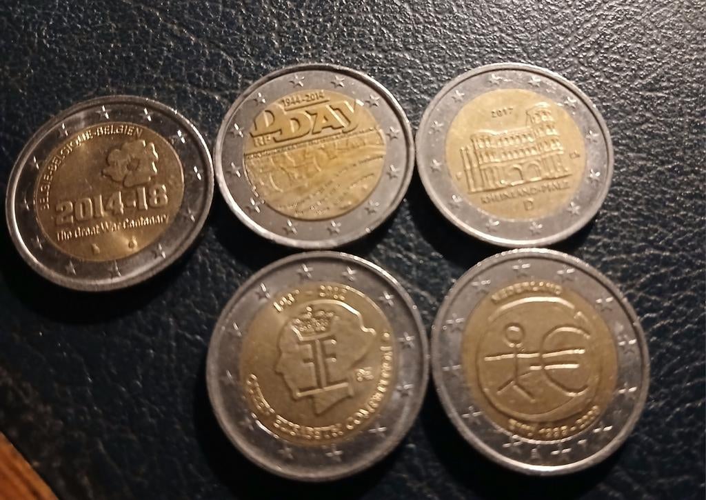 5 pieces de 2 euro de collection, Ophalen of Verzenden