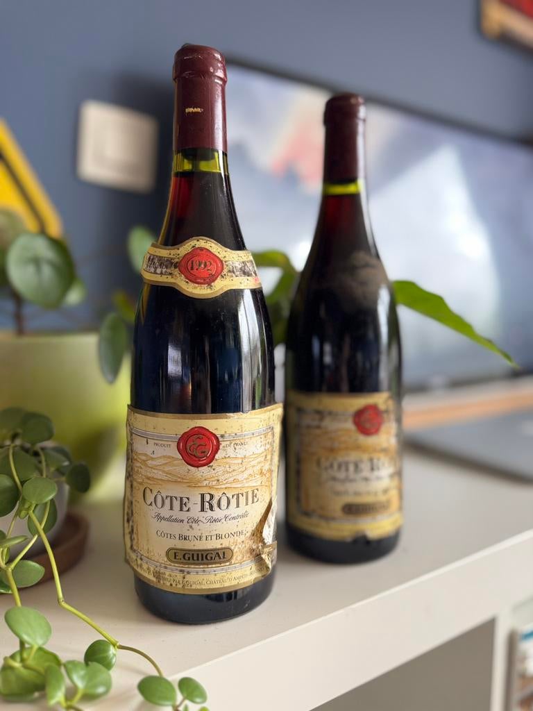 Rode wijn 1992 (E.Guigal, Côtes Brune et Blonde. Côte-Rôtie), Collections, Vins, Pleine, Comme neuf, Enlèvement, Vin rouge