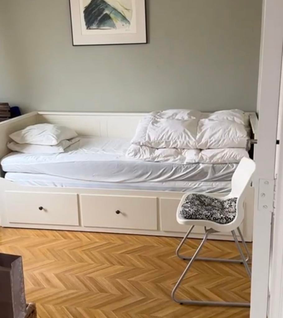 Ikea Hemnes bed wit, Ophalen, Wit, Tweepersoons, 80 cm