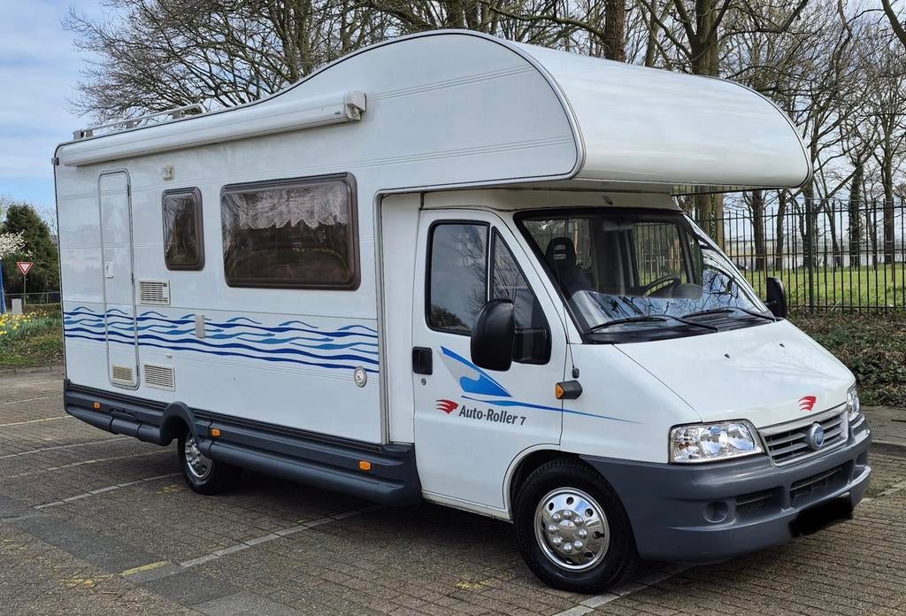 Fiat Ducato Auto-Roller 7 Mobilhome 2.8 JTD 7 personen, Caravans en Kamperen, Mobilhomes, Alkoof, Ringverwarming, Fiat, Luifel