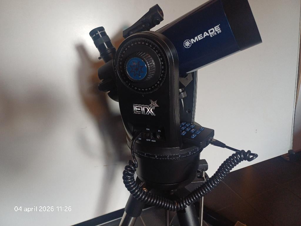 Telescoop Meade ETX90, Audio, Tv en Foto, Optische apparatuur | Telescopen, Ophalen, 80 tot 200 mm, Met statief, Spiegeltelescoop (reflector)
