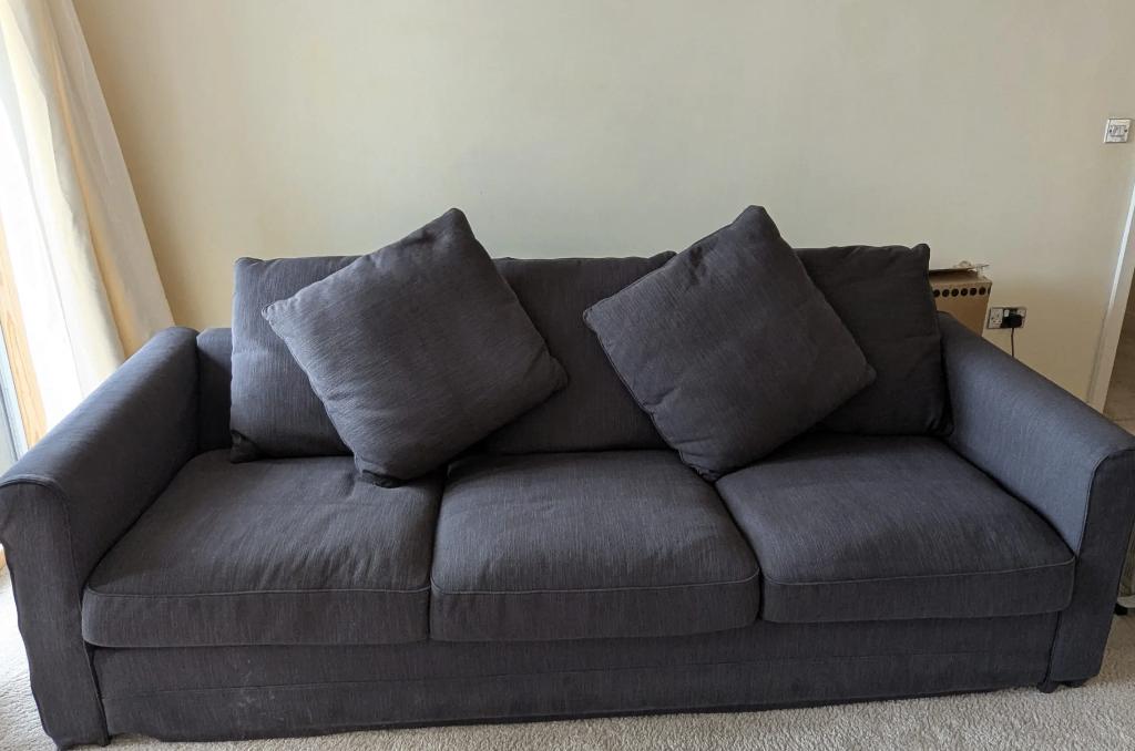 Ikea Gronlid 3-zit zetel grijs, 200 à 250 cm, Banc droit, Comme neuf, Enlèvement